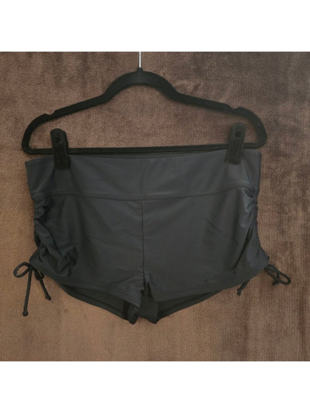Croft & Barrow Midrise Drawstring Black Swim Shorts